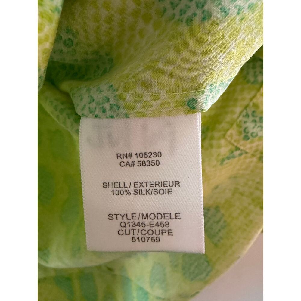 Equipment Femme 100% Silk Blouse Sleeveless Green Snake Print Tank Top Small - Picture 3 of 6